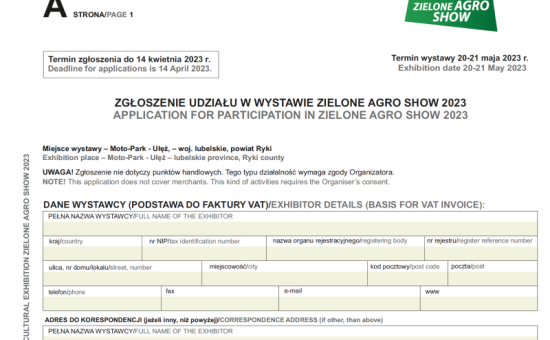 Formularze zgłoszeniowe i regulamin wystawy